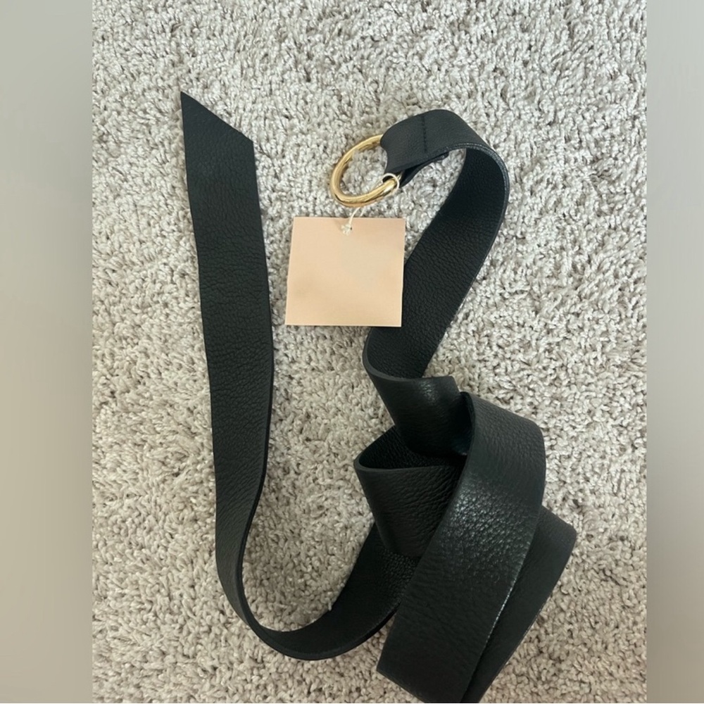 B Low the Belt Black Leather Belt.